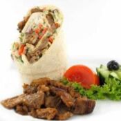 Gyros- Pfanne als Einlage im Wrap